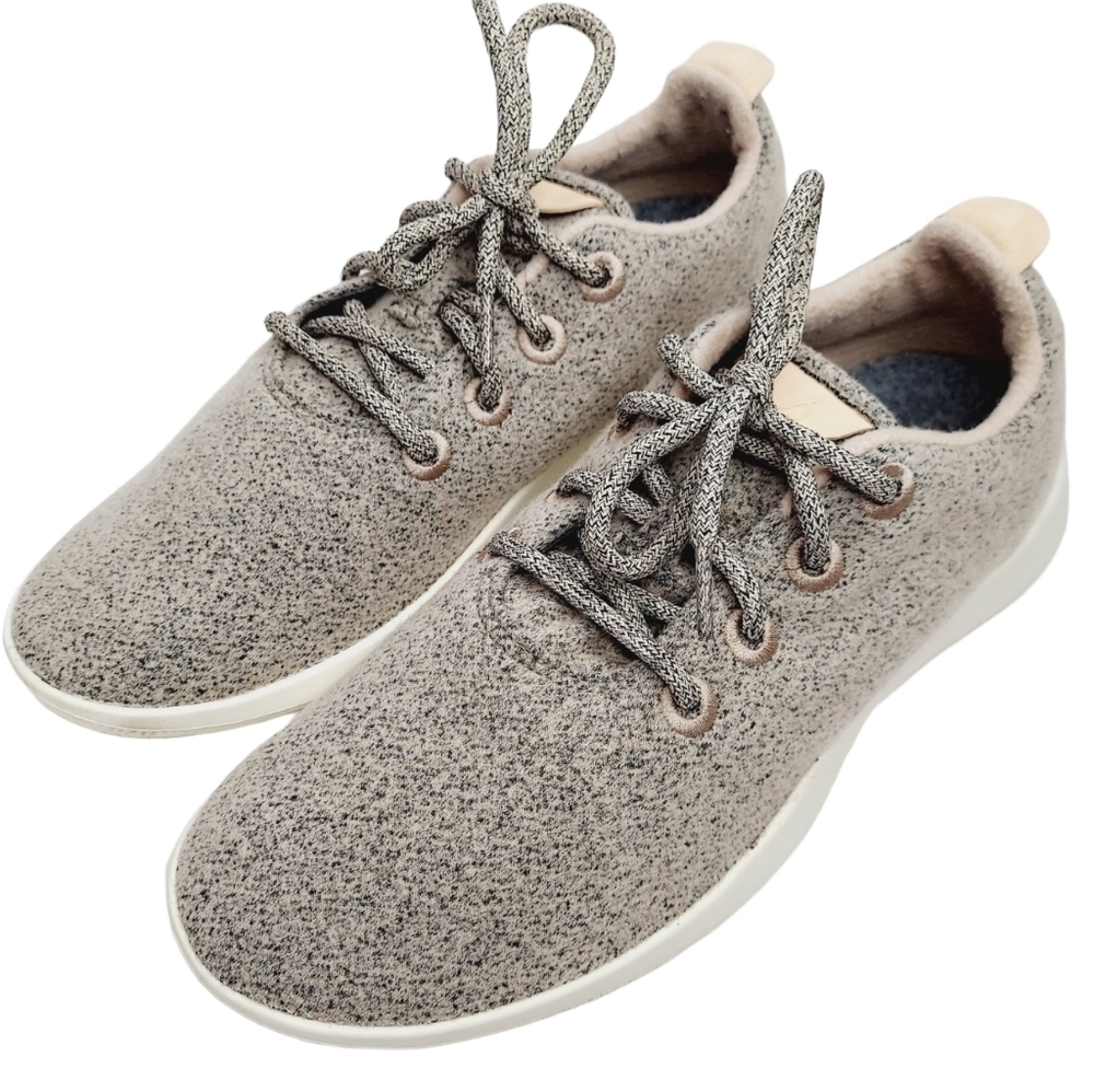 Allbirds Men's Merino Wool Sneakers Pink Gray Marled Wool Runners Size 8 M EUC